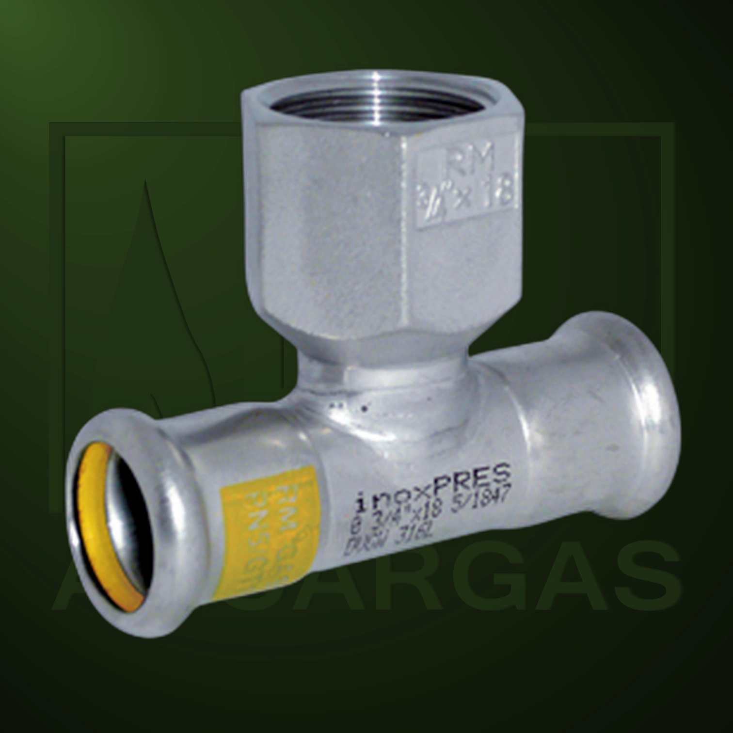 Acero pressfitting Te hembra roscada - Imagen Web de Ancargas ©