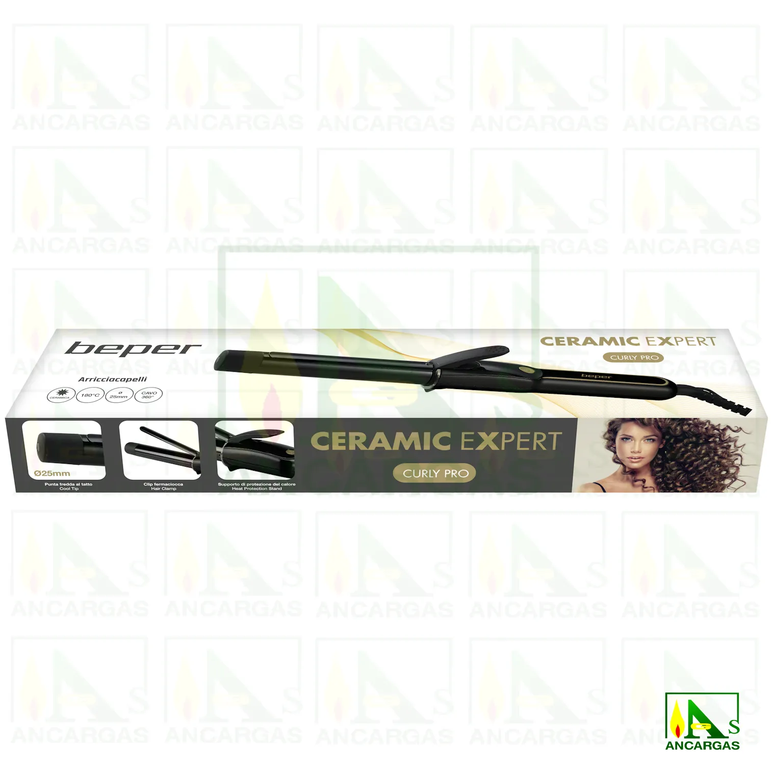 RIZADOR DE PELO CERAMICO BEPER - Imagen Web de Ancargas ©