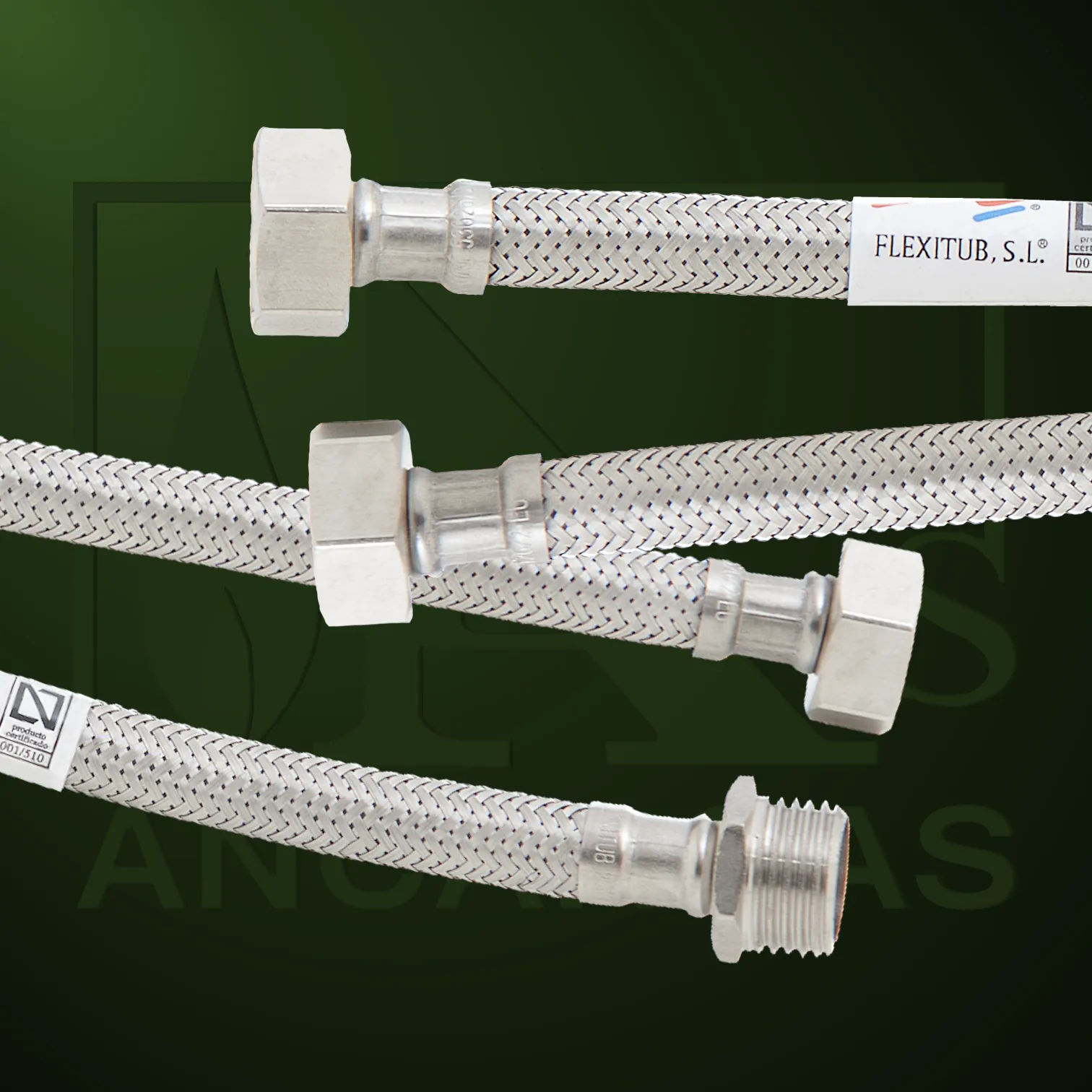 Conexiones grifería acero inox Ø8,5 AENOR Presión nominal 10bar normal - Imagen Web de Ancargas ©