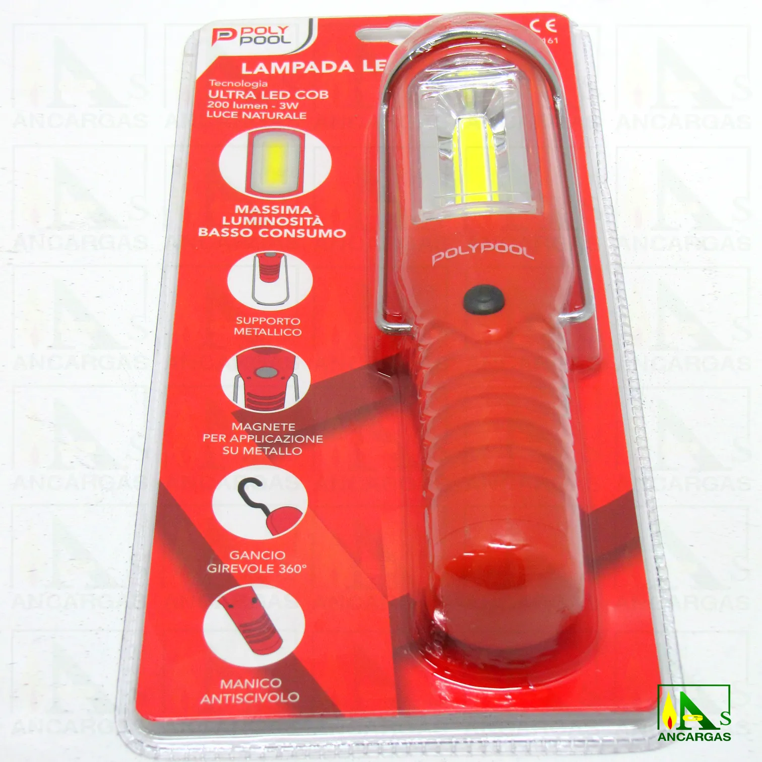 Ardes PolyPool Linterna LED COB 3W 200lm con soporte - Imagen Web de Ancargas ©