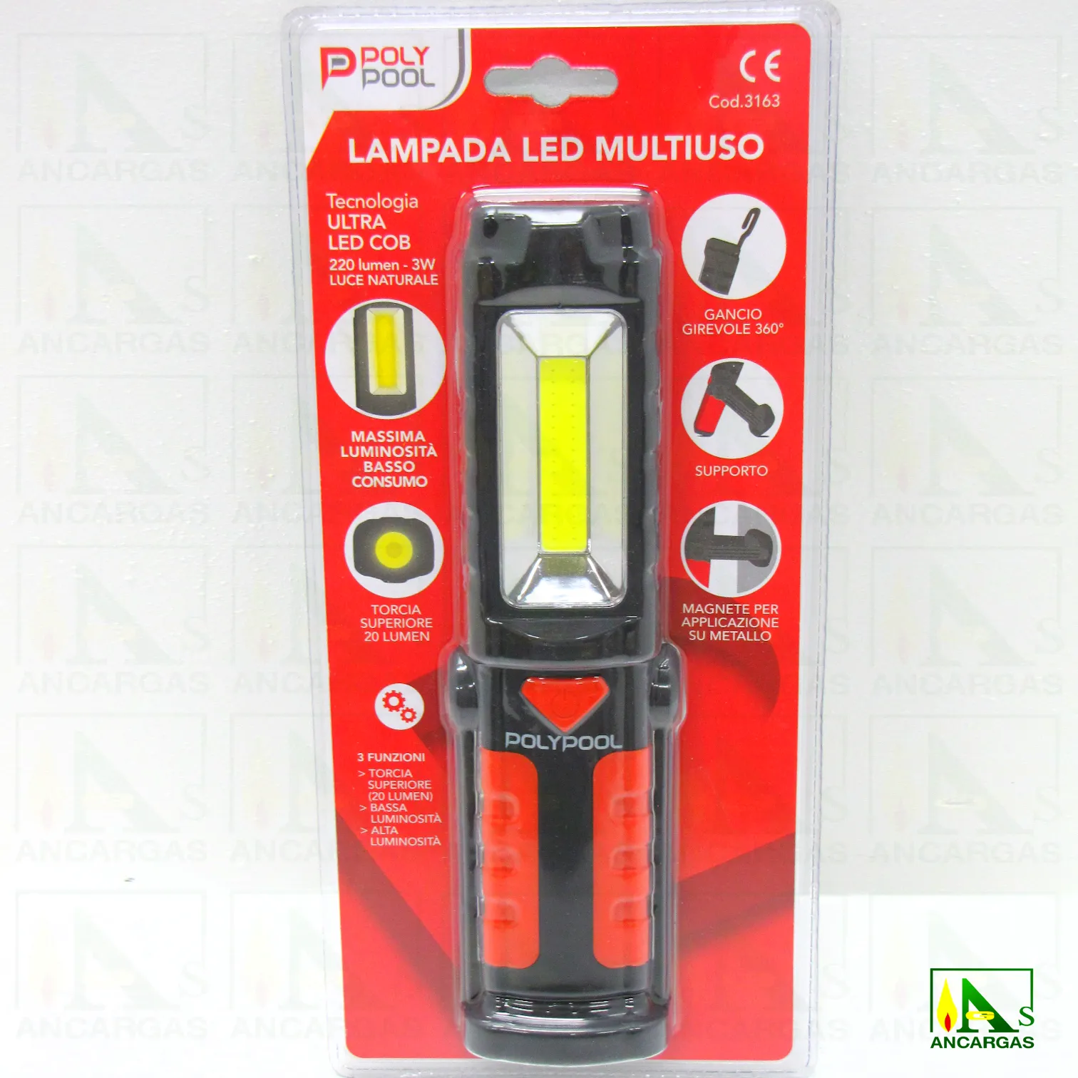 Ardes PolyPool Linterna LED COB 3W 200lm - Imagen Web de Ancargas ©