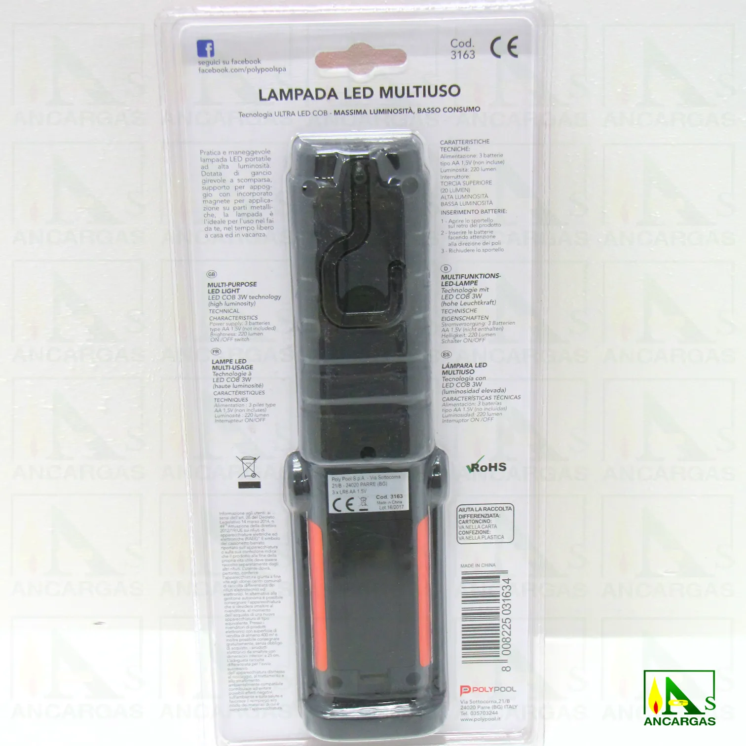 Ardes PolyPool Linterna LED COB 3W 200lm - Imagen Web de Ancargas ©