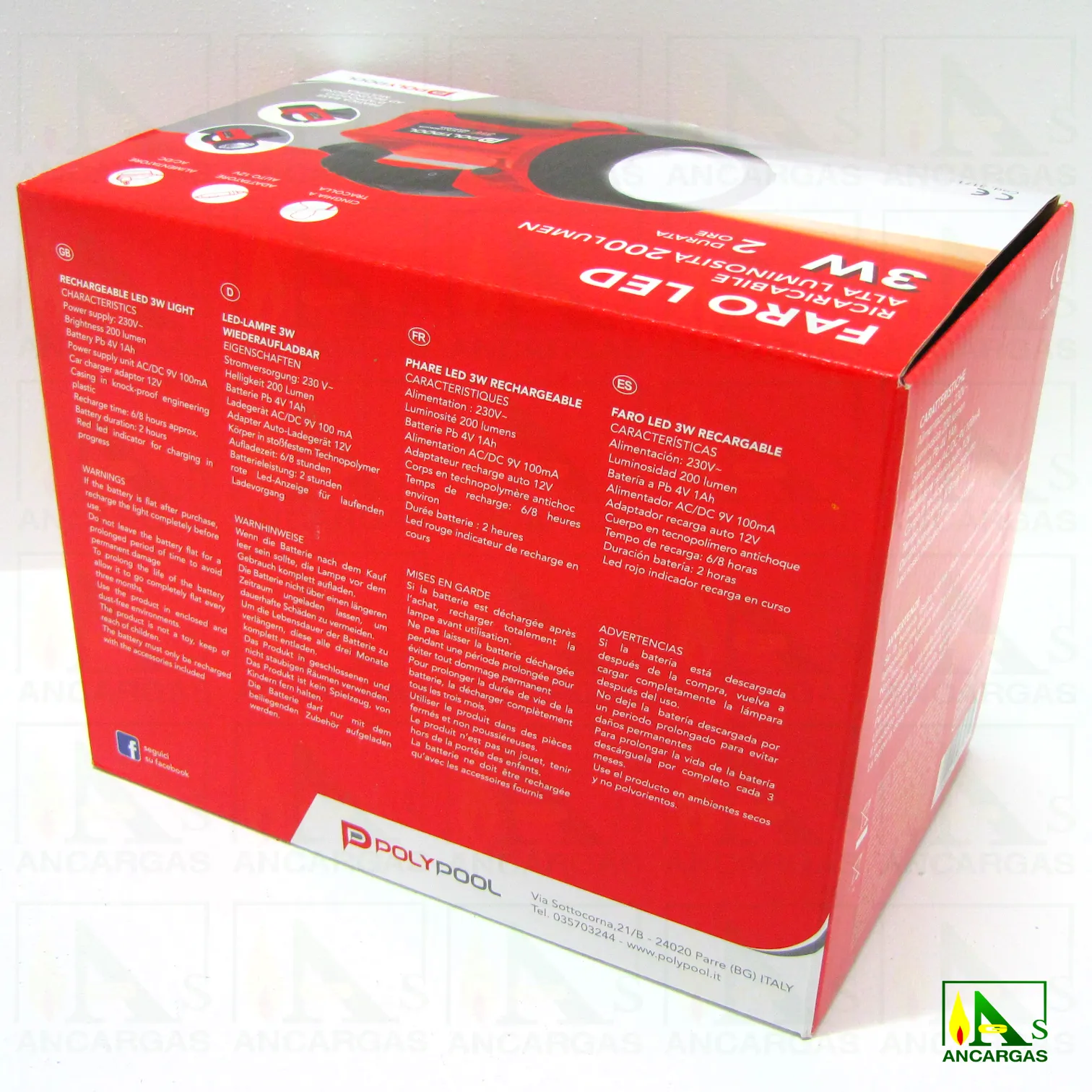 Ardes PolyPool Linterna LED Recargable 3W - Imagen Web de Ancargas ©