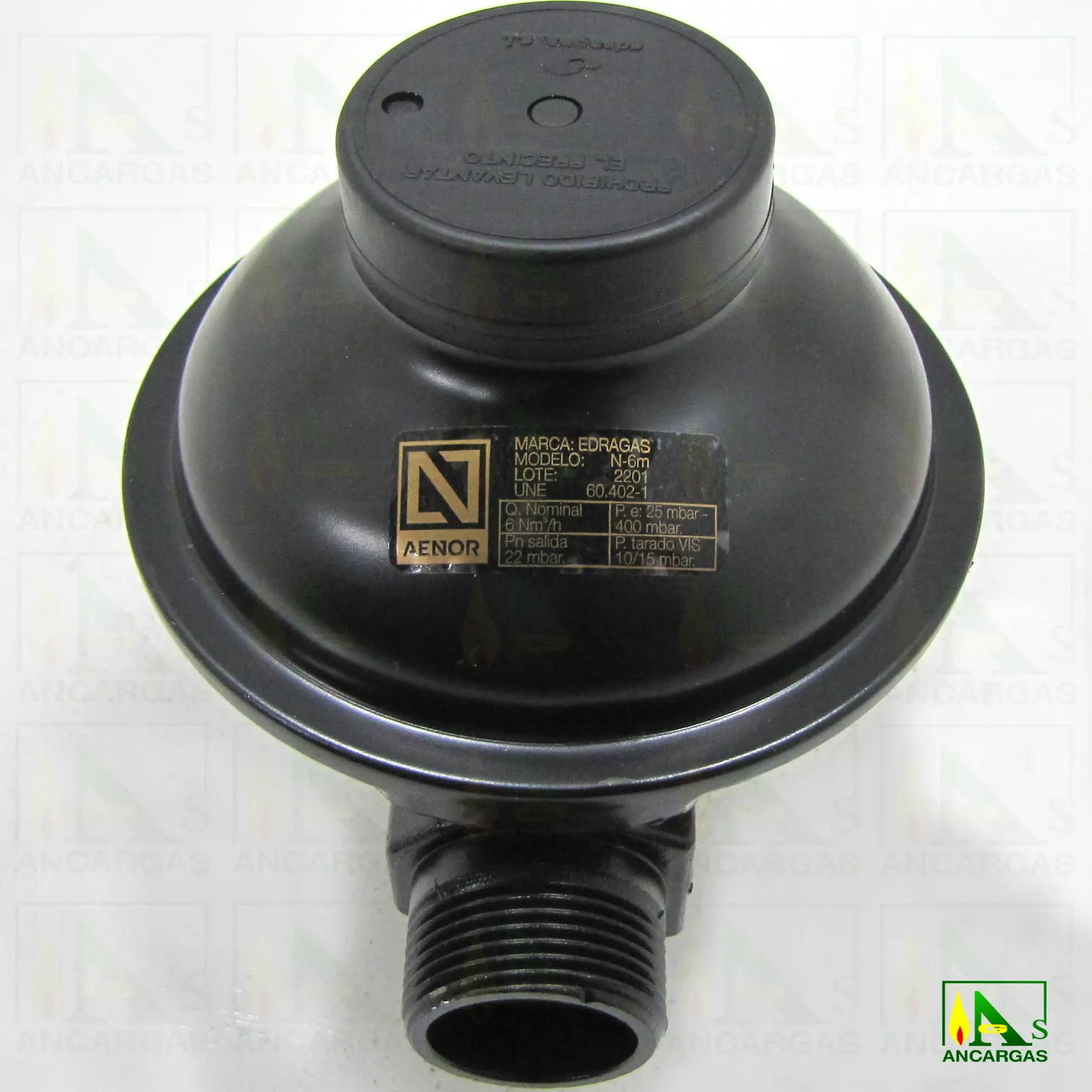 Regulador escuadra GN 20mbar – Imagen Web de Ancargas ©