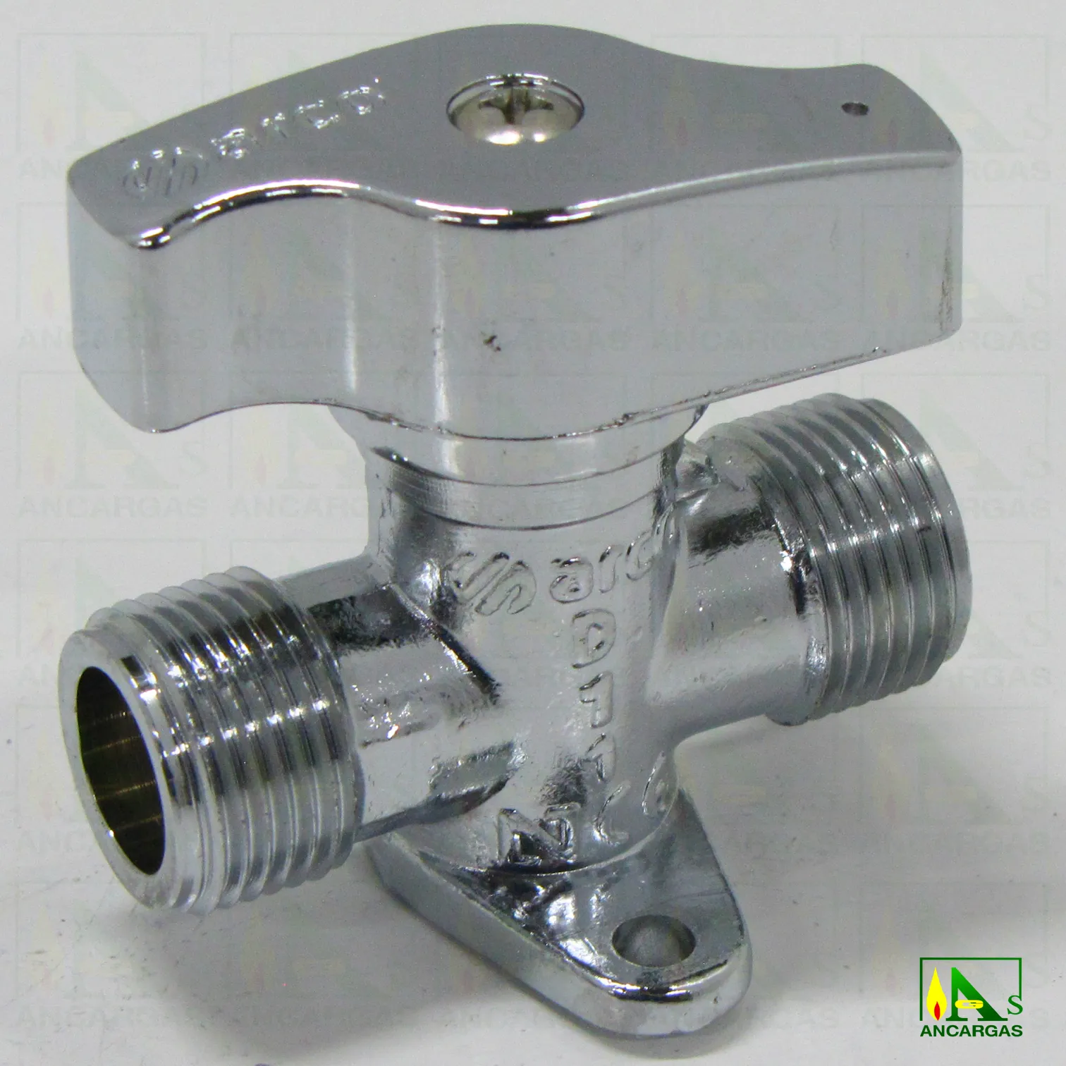 Llave de corte ARCO - Llave esfera cromada con bloqueo - Imagen Web de Ancargas ©