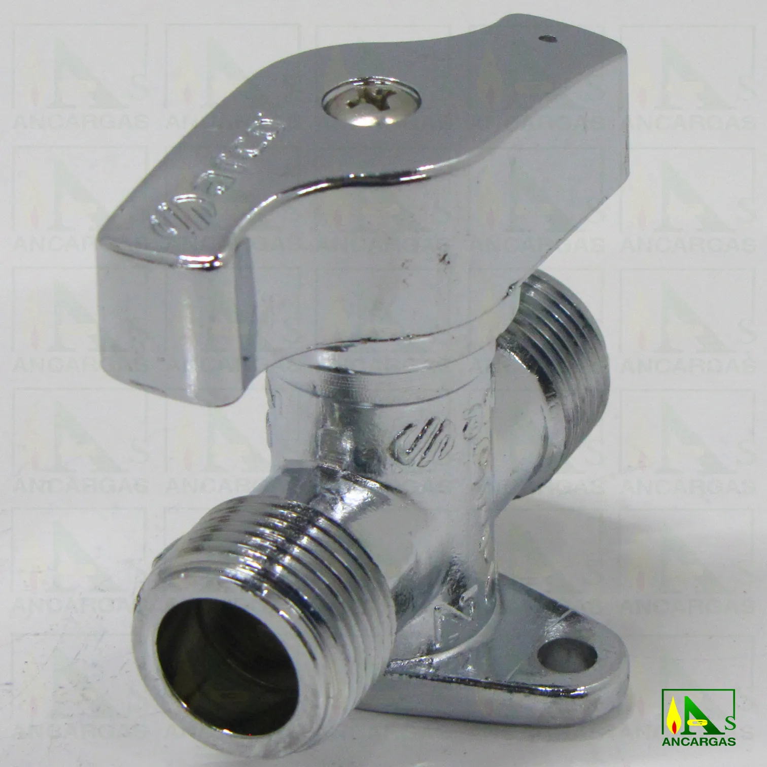 Llave de corte ARCO - Llave esfera cromada con bloqueo - Imagen Web de Ancargas ©
