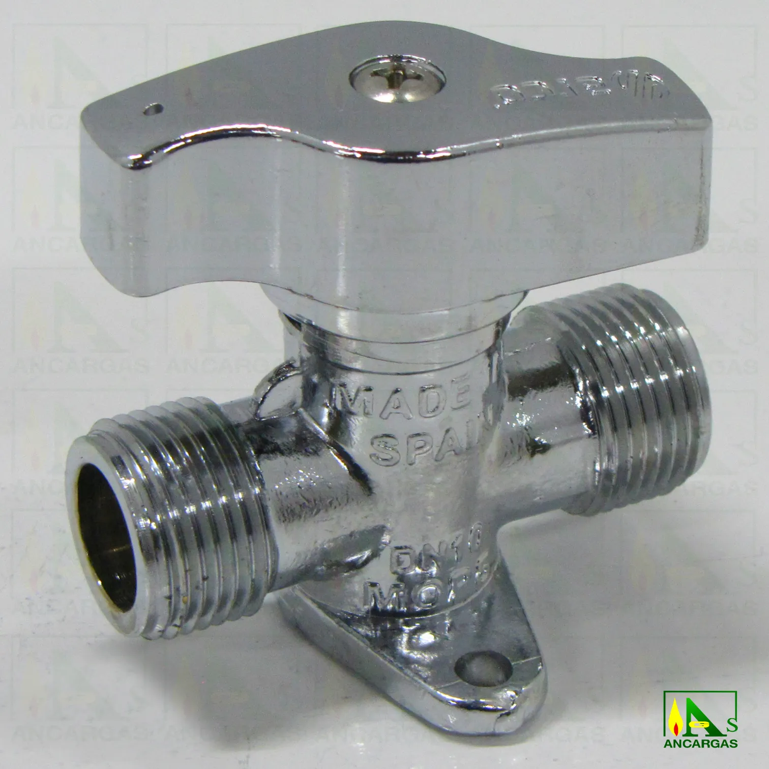 Llave de corte ARCO - Llave esfera cromada con bloqueo - Imagen Web de Ancargas ©