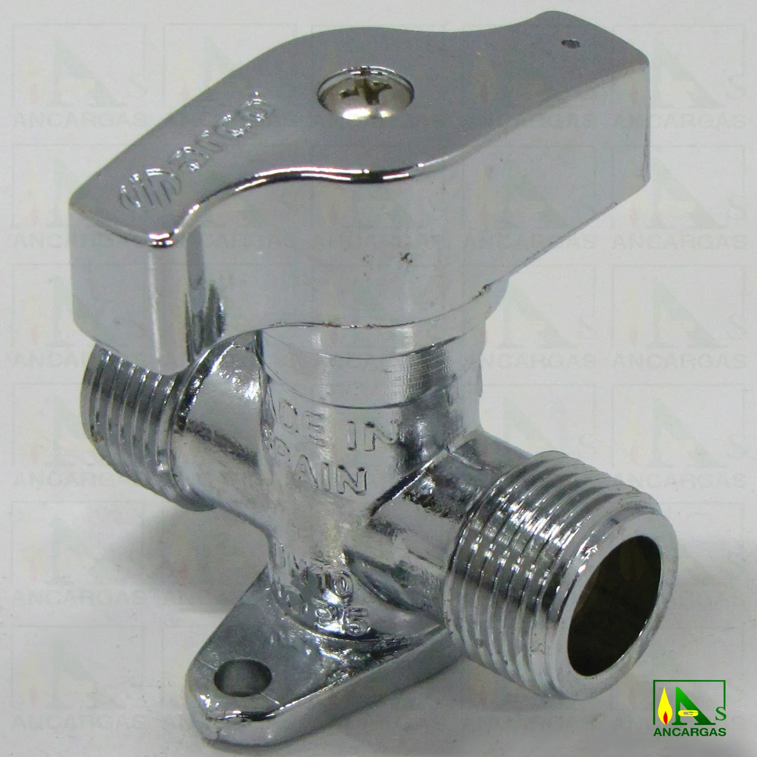 Llave de corte ARCO - Llave esfera cromada con bloqueo - Imagen Web de Ancargas ©