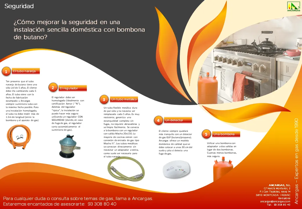 ¿Cómo mejorar la seguridad en una instalación sencilla doméstica con bombona de butano?